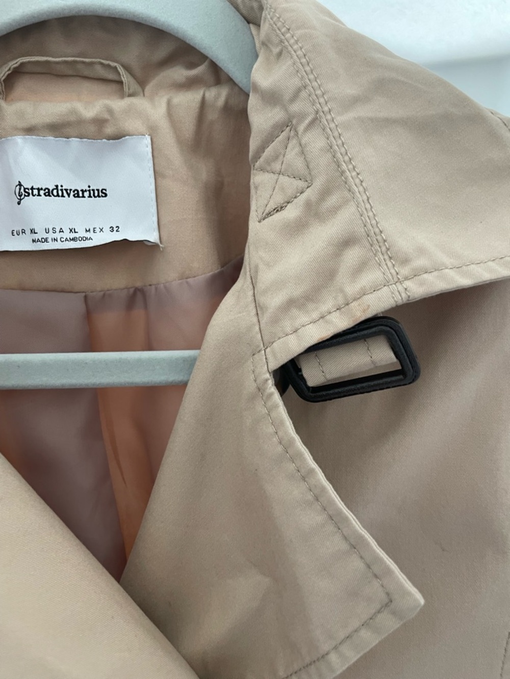 Stradivarius Beige Trench Coat - Size XL (Fits M/L) - Picture 9 of 11
